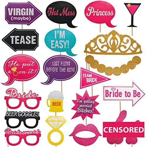 Bachelorette Party Photo Booth Props Twenty One (21!) Piece Set--Perfect for the Bachelorette!!!