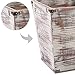 MyGift Torched Wood Small Wastebasket, Square Trash Basket with Tapered Bottom and Decorative Metal Brackets
