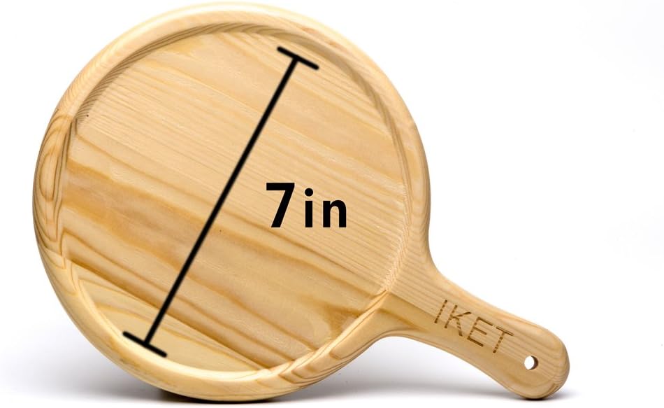 IKET 7inch/9inch/12inch Round Wood Pizza Peel/Pizza Pan/Pizza Tray