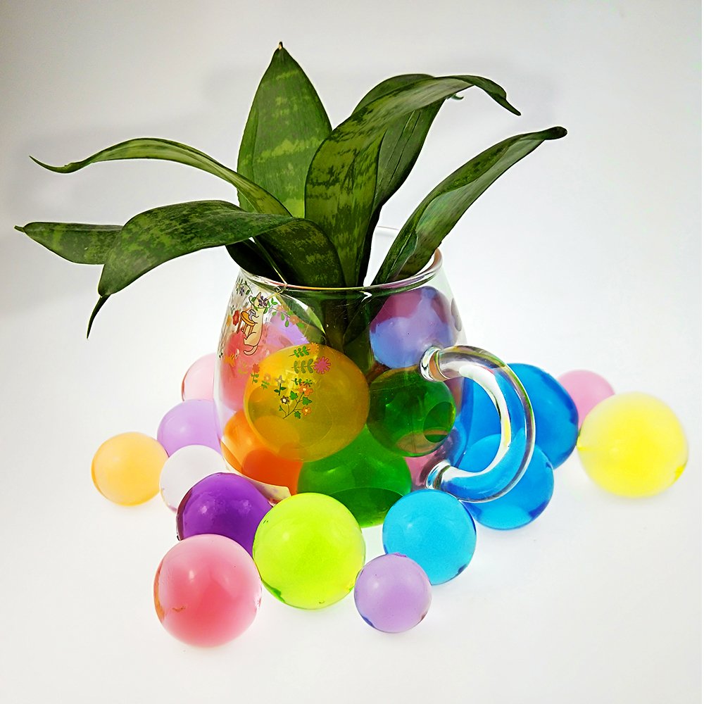 cnomg 300pcs Large Water Gel Beads, Water Beads Water Jelly Pearls Rainbow Mix for Kids Playing, Wedding Home Decoration, Plants Vase Filler