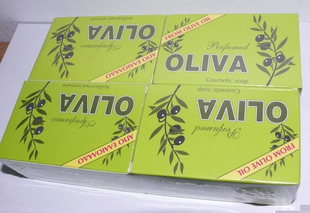 Oliva Traditional Greek Olive Oil SOAP Green 4 x125gr Lavender Crete Island