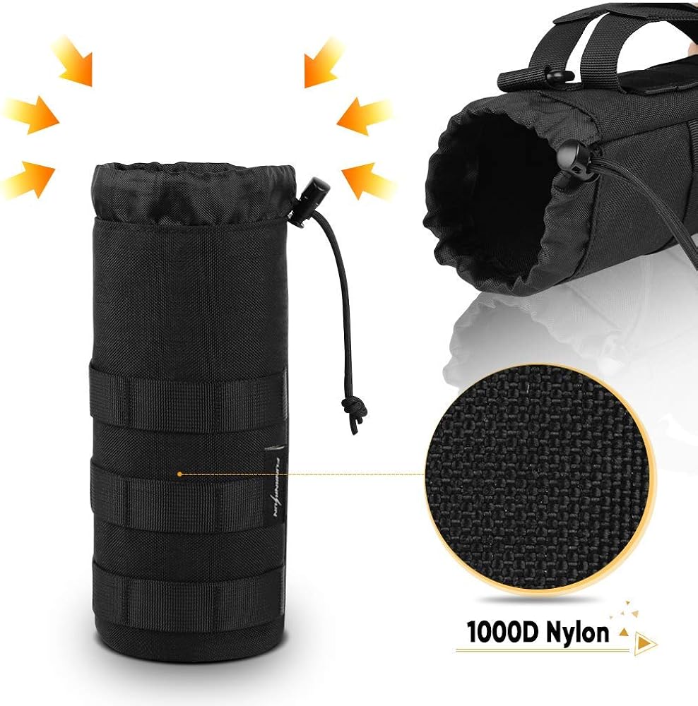 FUNANASUN 2 Pack Molle Pouches - Tactical Compact Water-Resistant EDC Pouch (2 Pack-Black + Water Bottle Pouch) : Sports & Outdoors