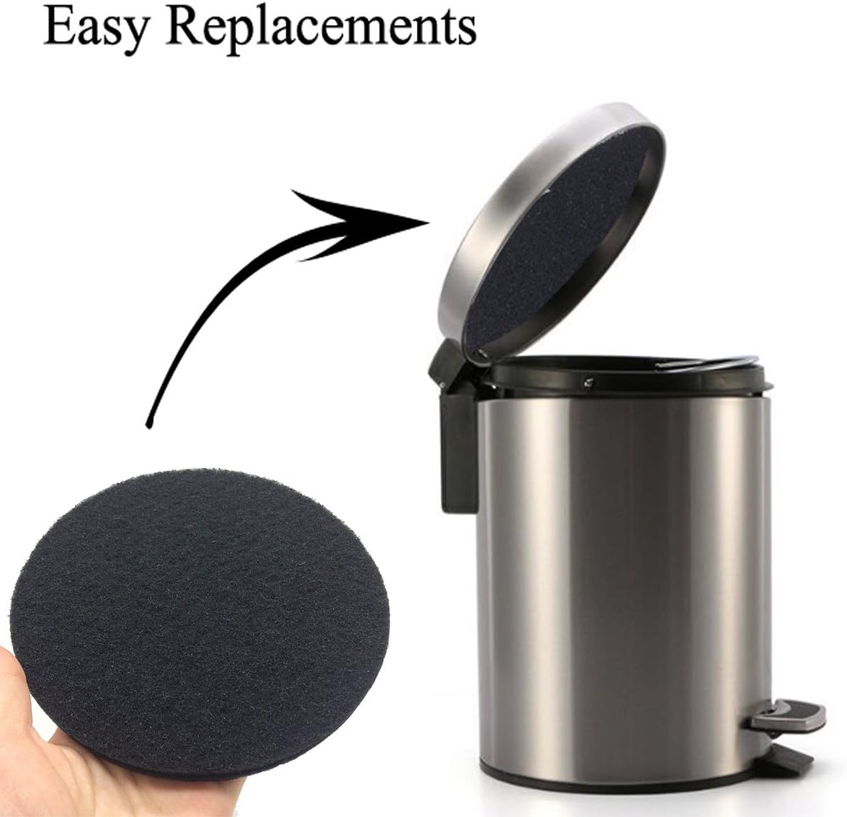 12 Pack Charcoal Filters for Kitchen Compost Bin Pail Replacement Filter Countertop Home Bucket Refill Sets, Round: Kitchen & Dining