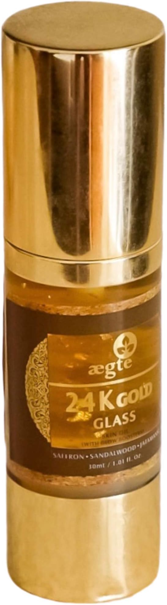Aegte 24K Gold Glass Skin Oil (with Glow Boosters) Enriched with Saffron, Sandalwood and Jatamansi - 30 ml