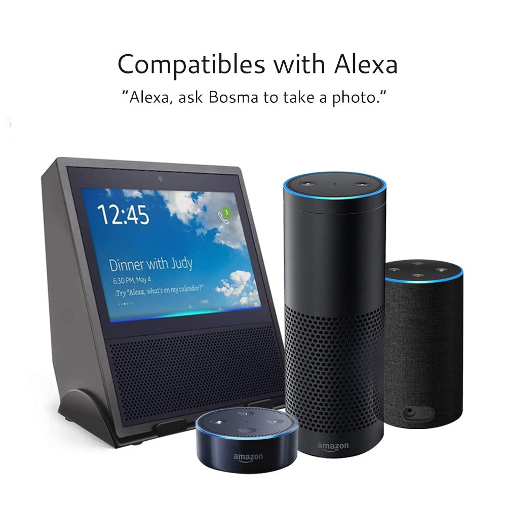 BOSMA X1 Home Security Camera 1080p HD WiFi Camera with Color Night Vision, 2-Way Audio, Person Detection, Siren Alarm/Sound Alerts, Compatibles with Alexa (X1 SINGLE)