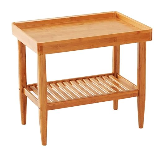 Mesa de café Mesa Auxiliar De 2 Niveles con Terminaciones ...