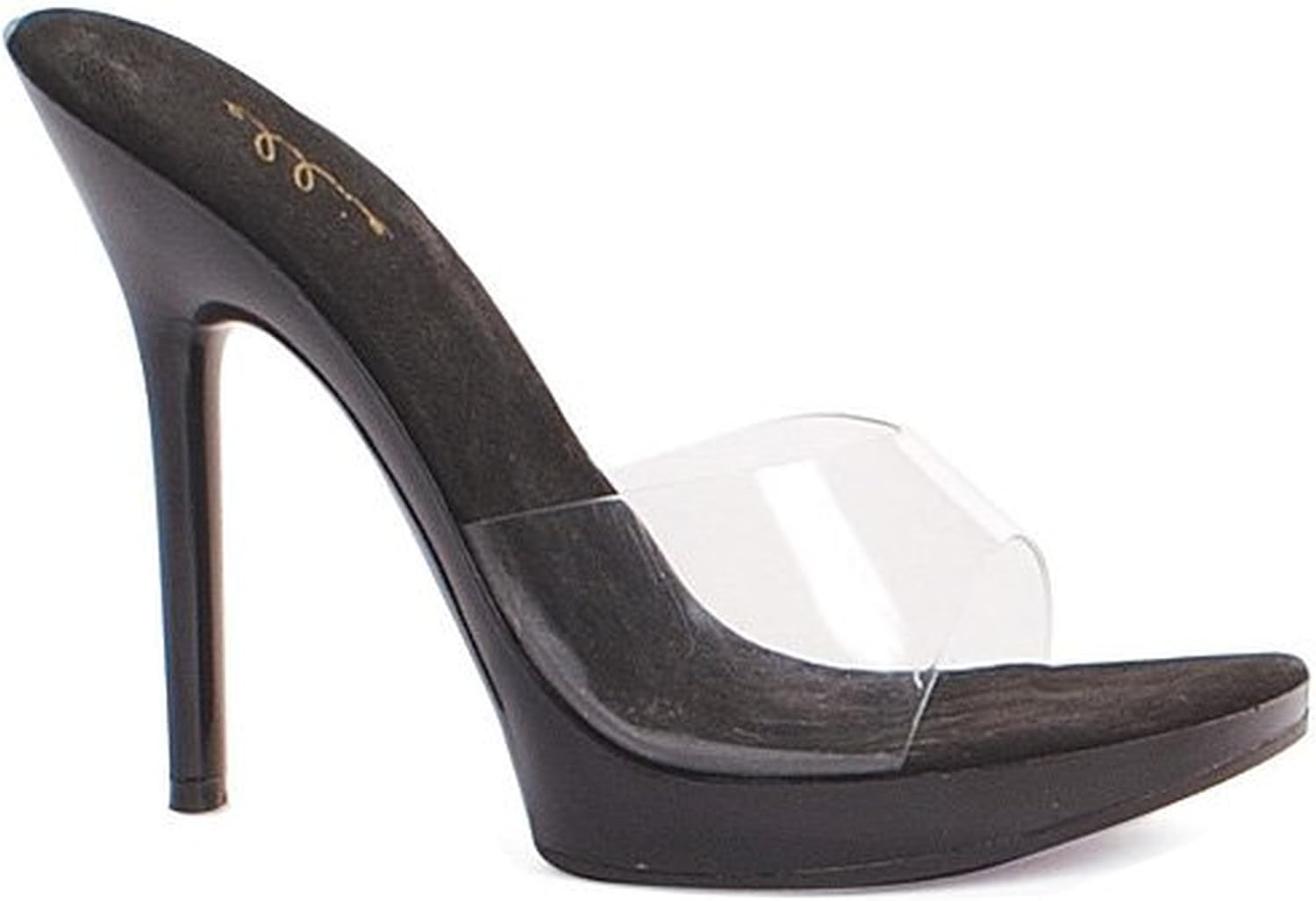 black clear mule heels