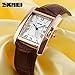 MaDong Women's Luxury Square Rose Gold Case Quartz Waterproof Leather Watch MDWH3