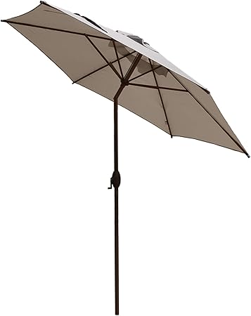 Abba Patio Outdoor Patio Umbrella 9 Feet Aluminum Market Table Umbrella With Push Button Tilt And Crank Beige Amazon Ca Patio Lawn Garden