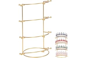 MAGICLULU Metal Crown Display Rack 4-Level Headband Stand with Gold Finish for Bridal and Birthday Events