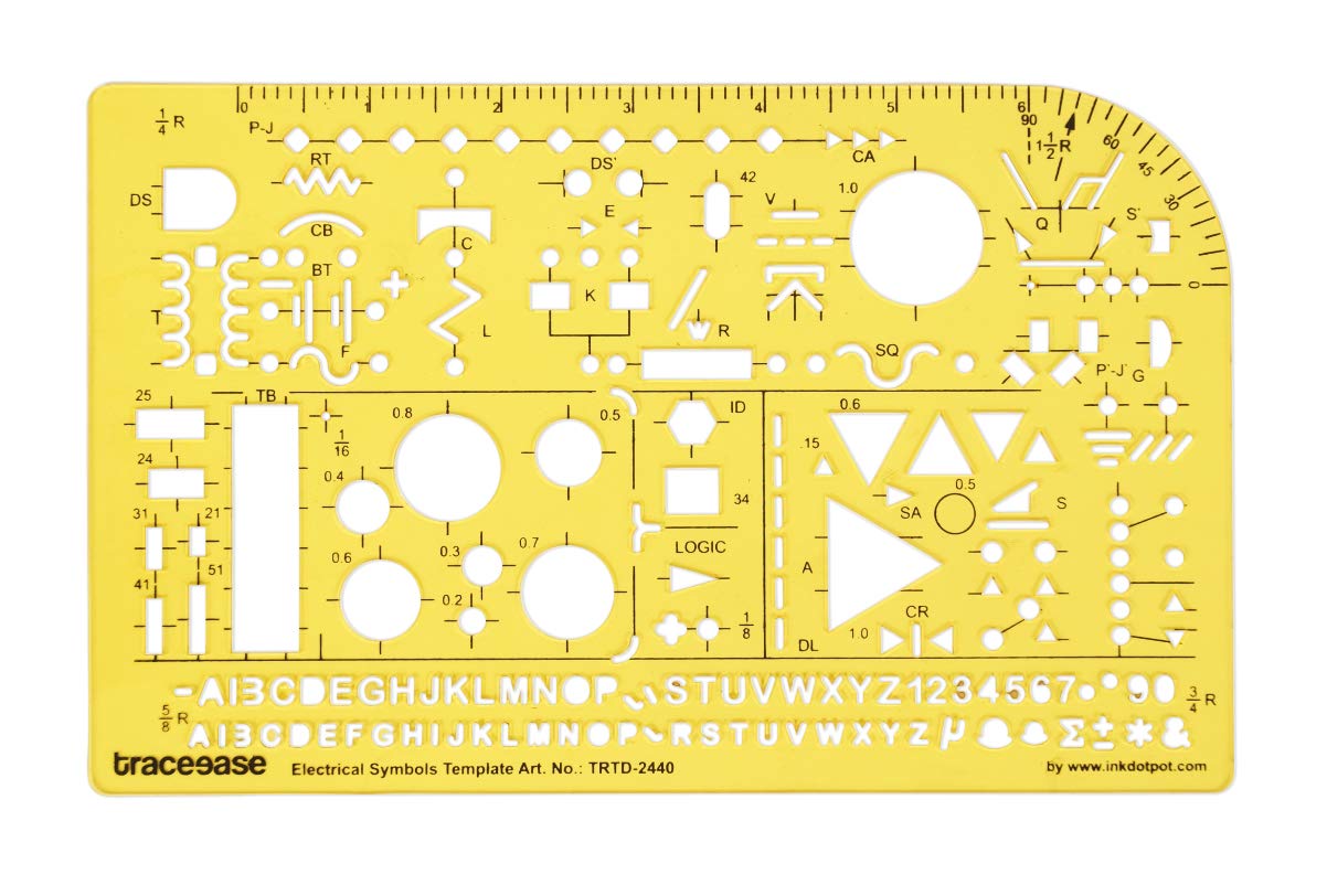 Photo 1 of Traceease Electrical Drafting Electrical Symbols Template Drawing Stencil,Designing Template Measuring Ruler