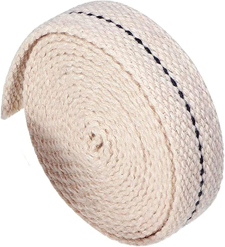Oil Lamps & Accessories - Oil Lamp Wick 8 Ft Oil Lantern Wick Flat Cotton Wick Oil Lamp Wicks Burner ~ for Paraffin Oil or Kerosene Based Lanterns and Oil Lamps with Genuine Black Stitch (1
