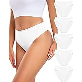 RHYFF Womens Underwear Cotton High Cut Panties Comfort Bikini Panty Stretch Hipster Underpants Breathable Ladies Briefs S-XXL