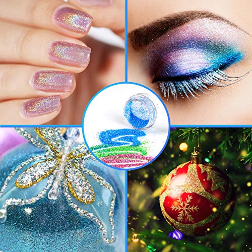 Koogel Kinder Glitzer Tatoo Set, 24 Farben Temporäre Glitzer Tattoo Kit Make Up Körper Glitzer mit 160 Schablonen 2 Körperkleber 5 Bürsten für Kinder Künstlerische Partei Festivals