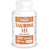 Supersmart - Taurine Supplement 2000mg per Day (High Strength) - Amino Acid - Sport Nutrition | Non-GMO & Gluten Free - 100 Tablets