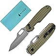 Kizer Cormorant Pocket Knife, 3.17" 154CM Blade EDC Knife with Olive Green Frag G10 Handle, Button Lock Camping Folding Knives, Small Hunting Survival Knives with Thumb Hole & Flipper Opening V4562C1