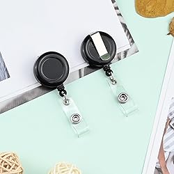 50 Pack Retractable Name Badge Holder Reel with