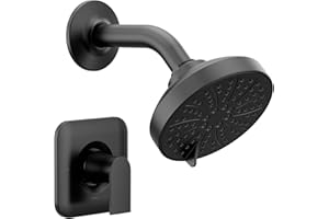 Moen Genta LX Matte Black High-Pressure Balancing Eco-Performance Modern Shower Trim, Including Showerhead, Shower Lever Hand