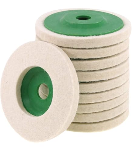 Grindshine Pro Pad – 10-Pack 4-Inch Wool Felt Polishing Wheels For Angle Grinders, Buffing Discs For Car, Metal & Boat (100 Type)