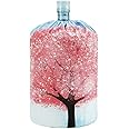 ZUYYON 5 Gallon Water Dispenser Barrel Dust Cover with Zipper, Water Cooler Dust Proof Cover for Decoration, Reusable Water Bottle Bucket Cover Protector(Cherry Tree)