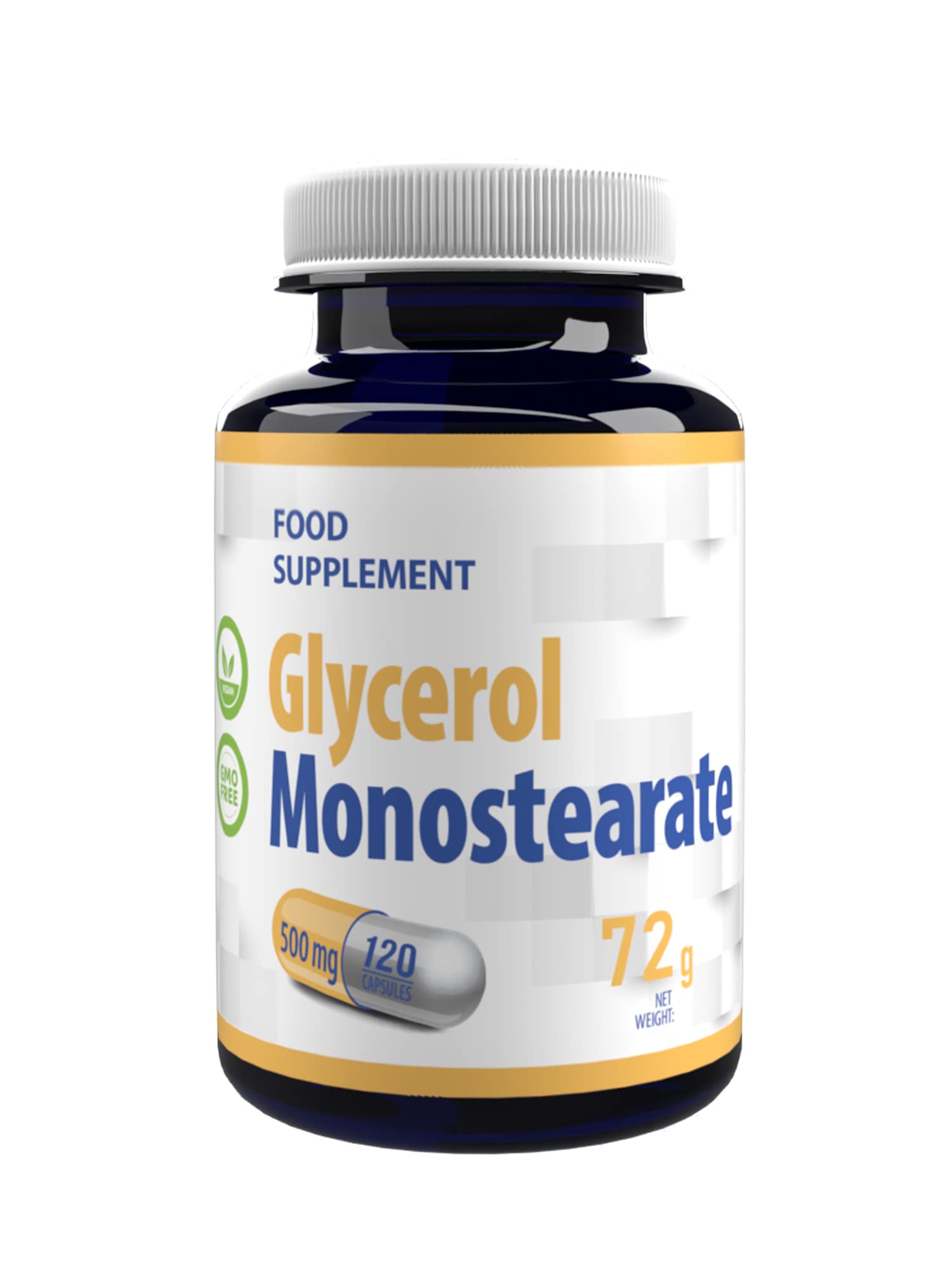 Hepatica Glycerol Monostearate (GMS) 500mg | 120 Vegan Capsules | High Strength Hydration & Endurance Support | 3rd Party Lab Tested | Non-GMO & Gluten-Free