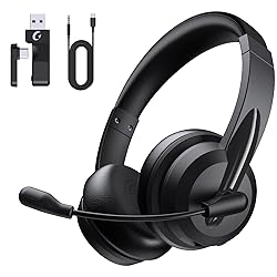 Wireless Headset with Mic for Work with AI Noise