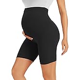 BONVIGOR Maternity Shorts Over The Belly - 5" Biker Workout Yoga Active Athletic Pregnancy Short Pants Lounge Pajama