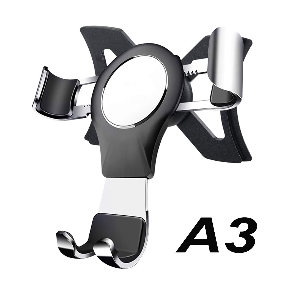 NewTH Phone Holder for Audi A3, 360° Rotation Gravity Auto Lock Stable No Jitter Easy Mount Aluminum Alloy Vehicle Mobile Phone Stand Mount for Audi A3 / S3 2014-2019