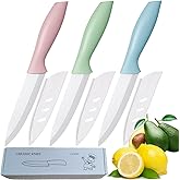 3 PCS Colorful Knivies Set, 4 Inch Ceramic knife 3 PCS Knives with Zirconia Blade and Sheath Covers,use for meat fruit vegetable and bread (green blue and pink)