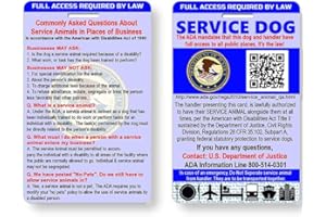 Just 4 Paws Service Dog ID Information Card | Includes Registration to U S Service Dogs Registry