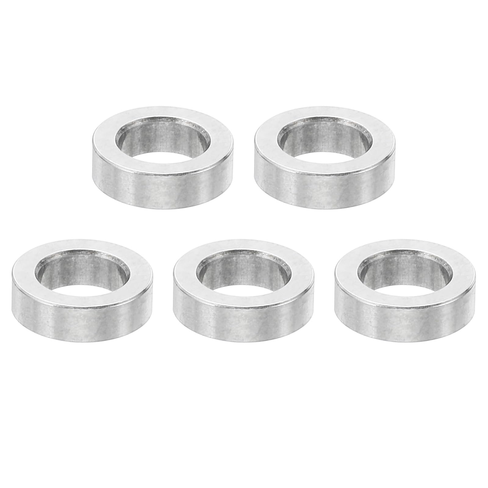 PATIKIL M6 Stainless Steel Spacers, 5 Pcs Metal Spacer Stainless Steel 6.2mm ID x 10mm OD x 3mm L Spacer Screw Standoff Round for 1/4" or M6 Screw Bolts