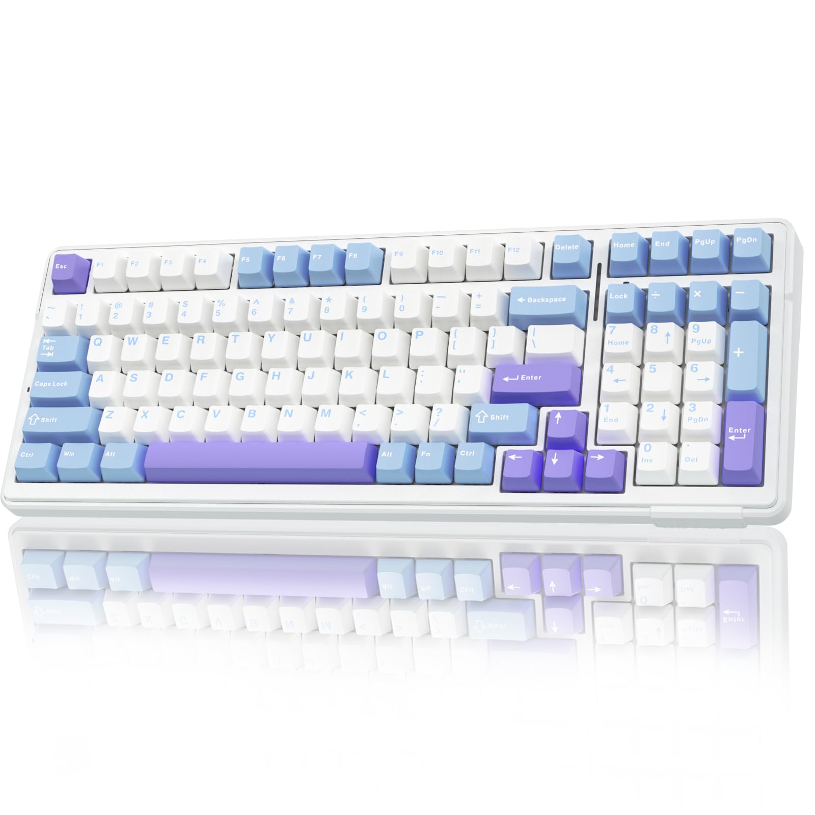 Photo 1 of AULA F99 Wireless Mechanical Keyboard,Tri-Mode BT5.0/2.4GHz/USB-C Hot Swappable Custom Keyboard,Pre-lubed Linear Switches,Gasket Structure,RGB Backlit Gaming Keyboard for PC/Tablet/Xbox/PS4/PS5