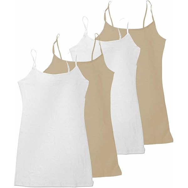 Women & Juniors Basic Layering Built In Bra Spaghetti Strap Long Cami Top Tank Women & Juniors Basic Layering Built In Bra Spaghetti Strap Long Cami Top Tank