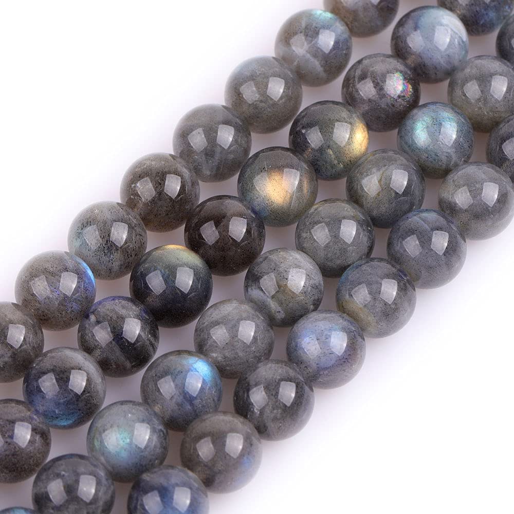 GEM-Inside AAA Grade 8mm Blue Rainbow Labradorite Round Gemstone Semi Precious Loose Beads for Jewellery Making 15''