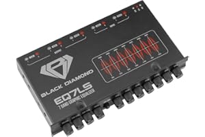 Black Diamond EQ7LS 7-Band Stereo Equalizer/Crossover Pre Amp Equalizer Car Audio EQ with Front Rear + Sub Output