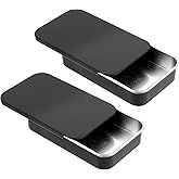 2Pack Dental Floss Portable Case, Refillable Portable Floss Pick Holder Dental Flosses Dispenser Travel Small Tin Box Containers for Travel, Dates, Dinners and Hotels (Black)