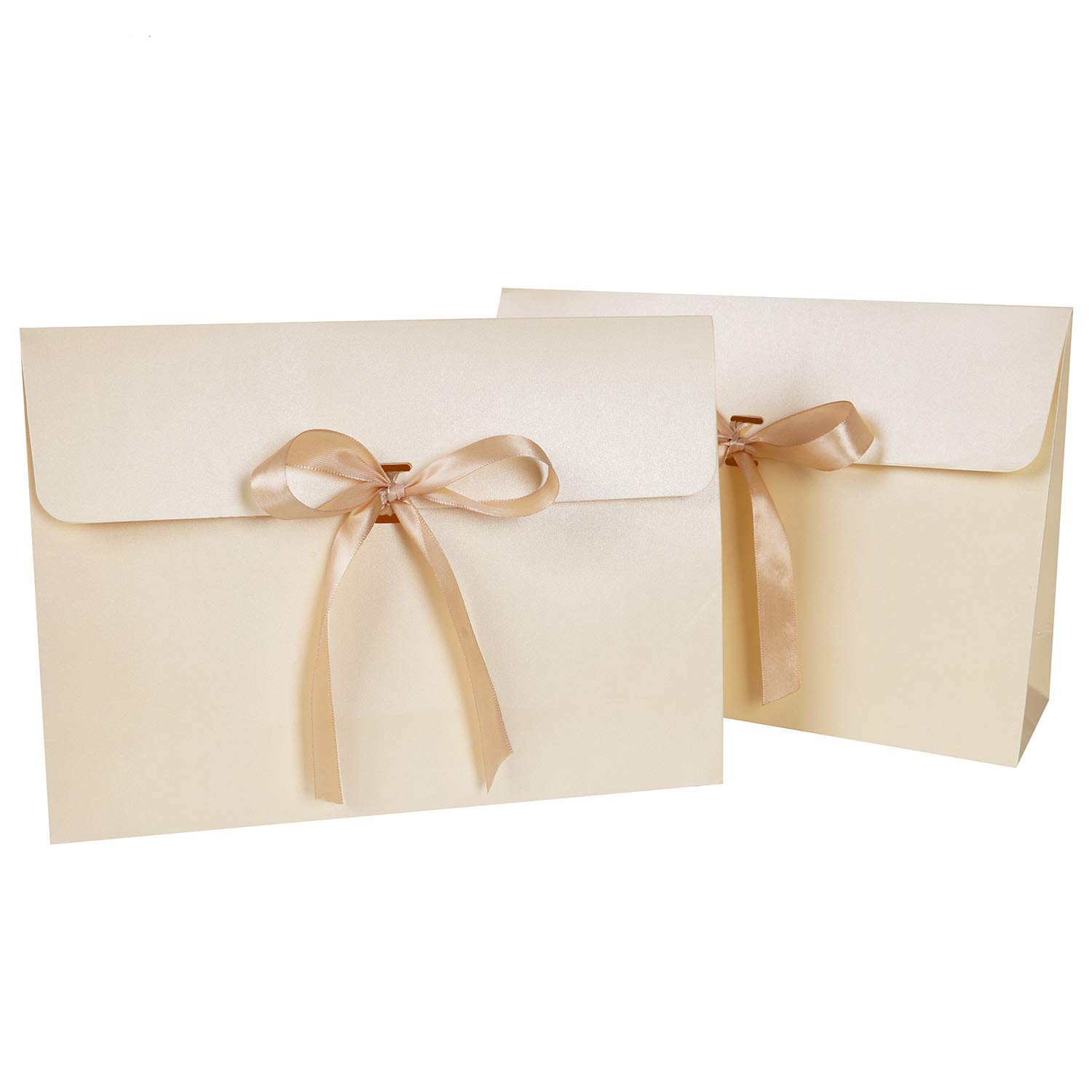 10pcs Envelope Gift Paper Bag With Ribbon Bowknow Elegant Wrap Bag for Cashmere Scarves Hat Gloves Christmas Birthday Valentine Gift Wrapping Carrier