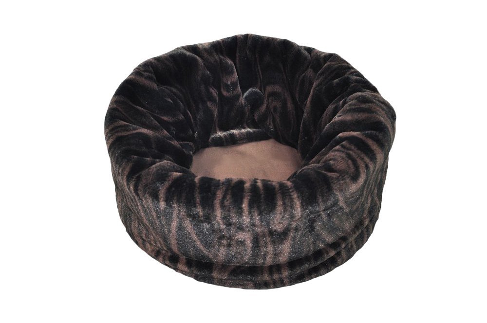 P.L.A.Y. (Pet Lifestyle And You) Snuggle Bed - Faux Fur/Cotton Canvas - Truffle Brown - S