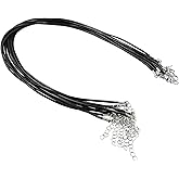 Coufce 10 Pieces 2mm Black Leather Cord Necklace with Lobster Clasp Ideal for Jewelry Making, Pendants, and Bracelets DIY Projects Beading Supplies