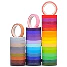 40 Rolls Washi Tape Set, Decorative Masking DIY Plain Washi Tapes for Children and Gifts Warpping (MIX)