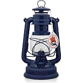 Feuerhand Outdoor Kerosene Fuel Lantern, German Made Weather Resistant Baby Special 276 Galvanized Hurricane Lamp for Camping or Patio, 10 Inches, Cobalt Blue