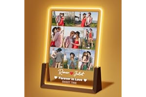Cozifitgear Personalized Gifts 3D LED Illusion Night Light,Customized with 8 Photos,Customized Valentine's Birthday Anniversa