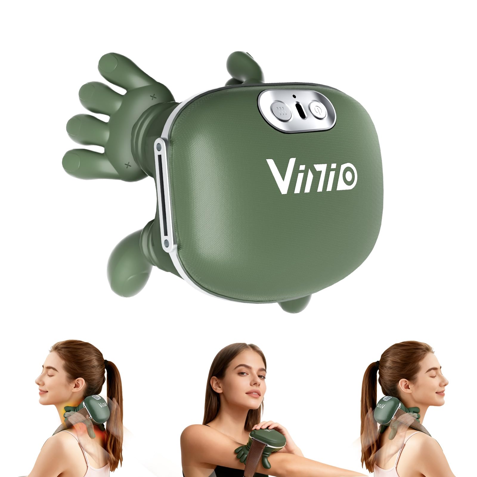 Photo 1 of Vinid Bionic Neck and Shoulder Massager with Heat, 4D Kneading Massage, Simulated Human Hand Design for Pain Relief and Muscle Relax, Neck Massager Pillow Ideal for Valentines Gift, Green