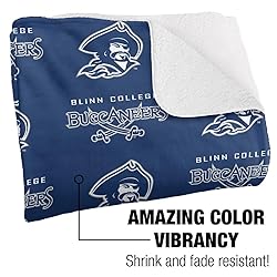 Blinn College Logo Pattern Sherpa Blanket, Warm