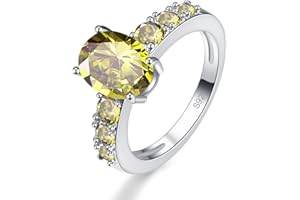 Lozeux Silver Plated Oval Cut Created Rainbow Topaz & Amethyst Cubic Zirconia Filled Thin Narrow Band Engagement Wedding Proposal Promise Rings for Women Ladies Girls Lovers Gift