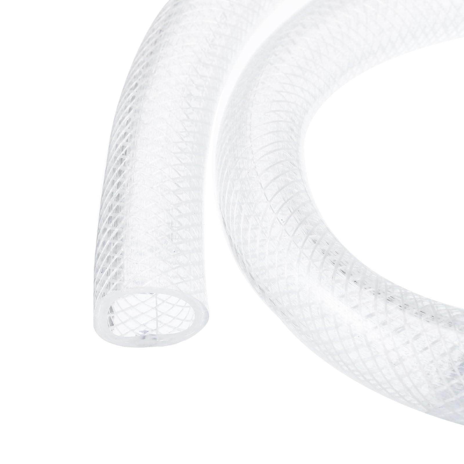 Rebower 5ft 19x25.4mm Braided Clear Plastic PVC Tubing High Pressure Flexible Reinforced Vinyl Tube, [for Garden Irrigation, Water Hose, Fish Tank, Water Transfer] - 3/4" x 1"