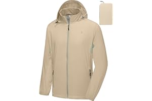 Little Donkey Andy Mens Sun Protection Breathable Jacket UPF 50+, Lightweight Summer Shirts Packable for Running Hiking