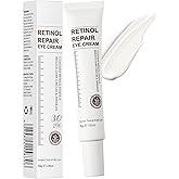 Retinol Eye Cream for Dark Circles and Puffiness – Eye Cream Anti Aging to Reduce Wrinkles & Fine Lines, Firm and Hydrate Under Eyes, Revitalizing Eye Treatment 30g/1oz