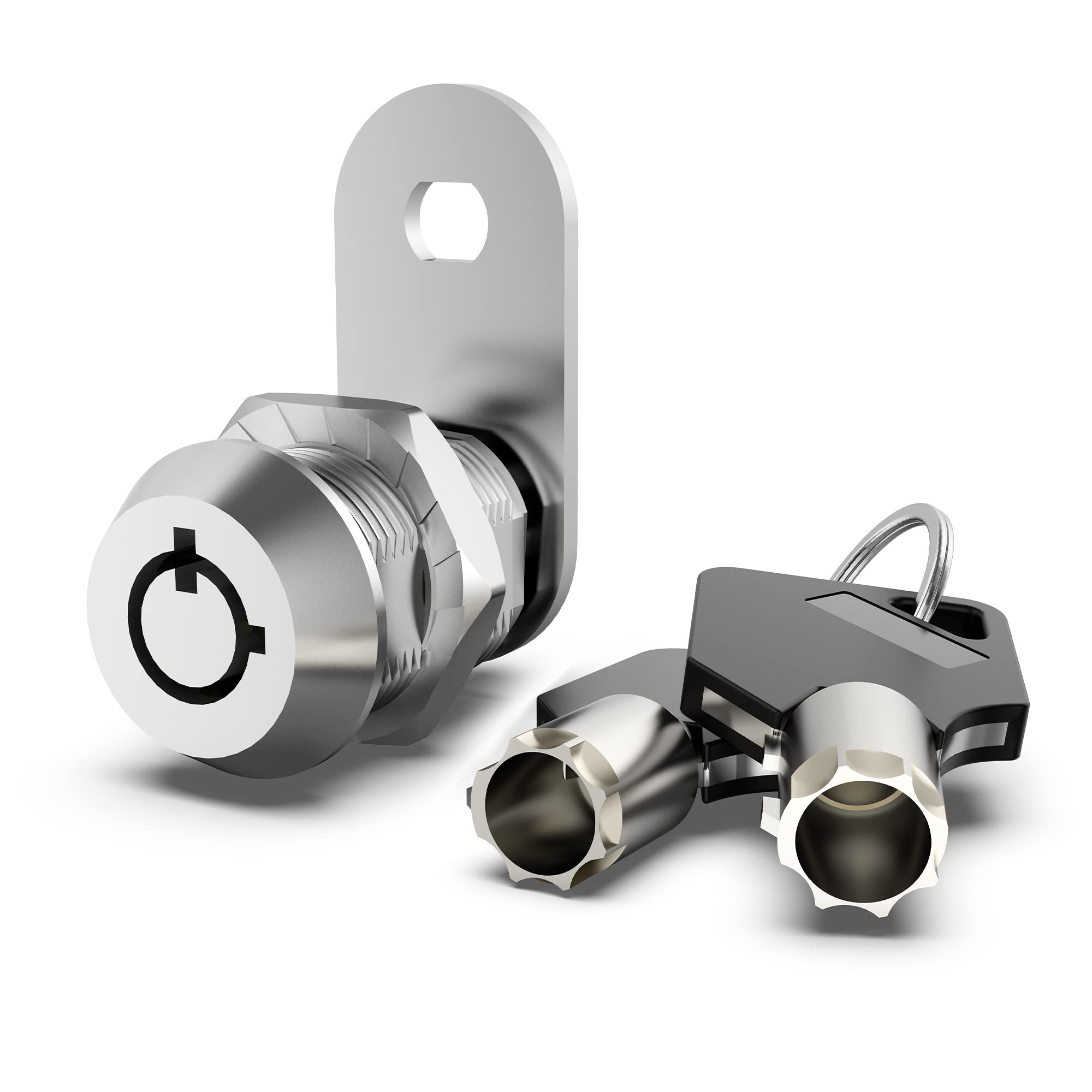 1 Pack Cabinet Locks with Keys, 5/8" Cam Locks Keyed Alike, RV Storage Lock for RV Compartment Door Mailbox Toolbox Locks Replacement Set, Chrome