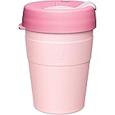 KeepCup Thermal - Vacuum Insulated Stainless Steel, Reusable Coffee Cup with Splashproof Sipper Lid, Medium 12oz/340ml - Rose Pink